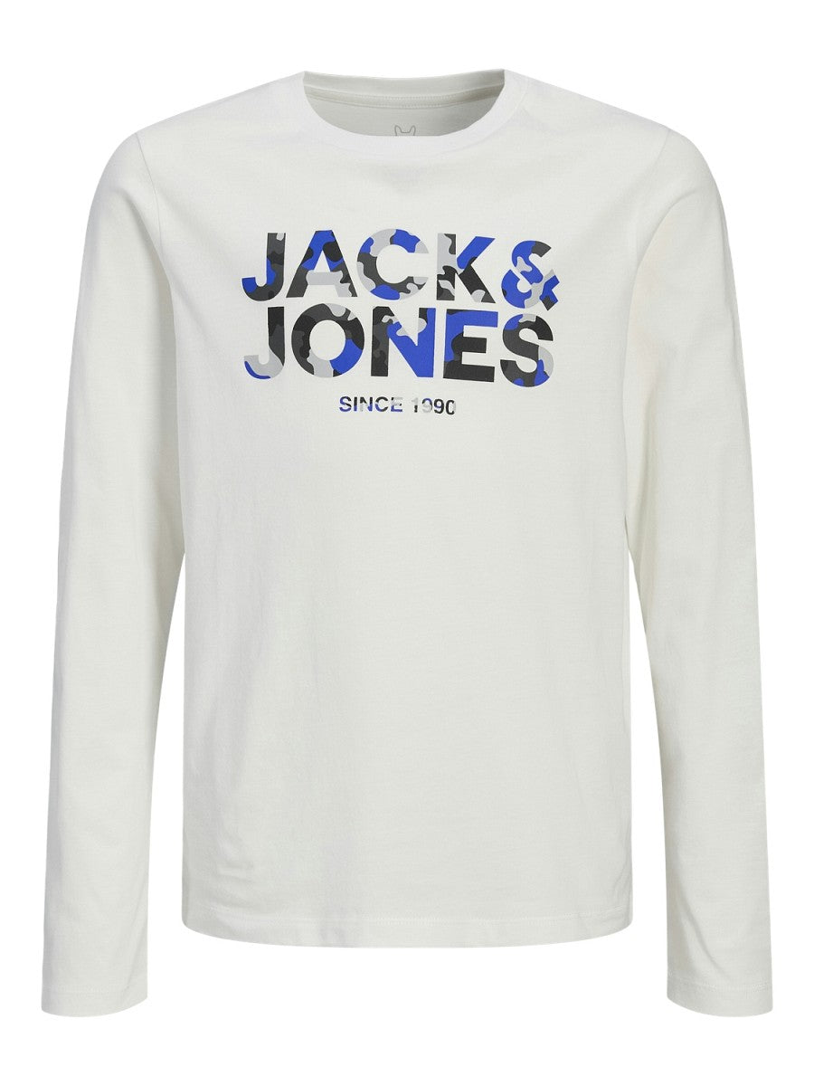 JACK & JONES Junior langarm Longsleeve T-shirt JWHJames weiß Größe 128 - 176