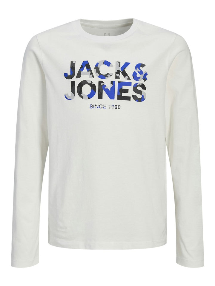 JACK & JONES Junior langarm Longsleeve T-shirt JWHJames weiß Größe 128 - 176
