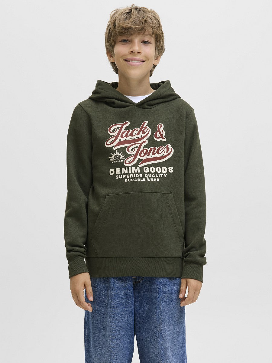 JACK & JONES Junior Kapuzenpullover Hoodie dunkelblau JJElogo Gr. 128 - 176