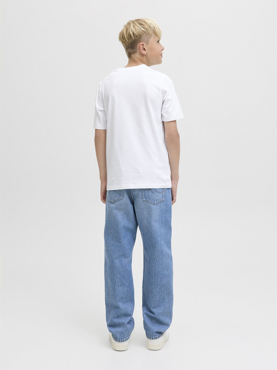 JACK & JONES Junior Jungen T-shirt Kinder Shirt Baumwolle weiß Gr.128 - 176