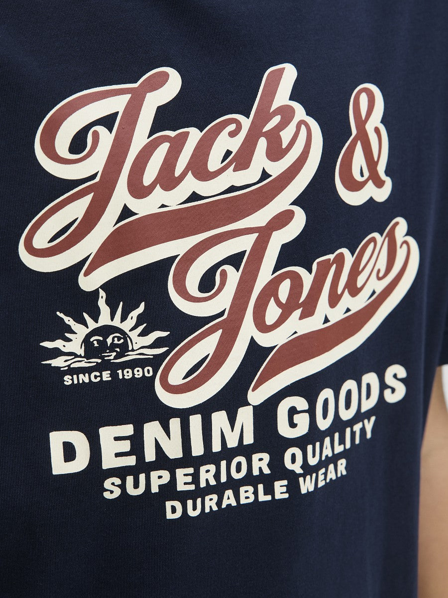 JACK & JONES Junior Jungen T-shirt Kinder Shirt Baumwolle dunkelblau Gr.128-176