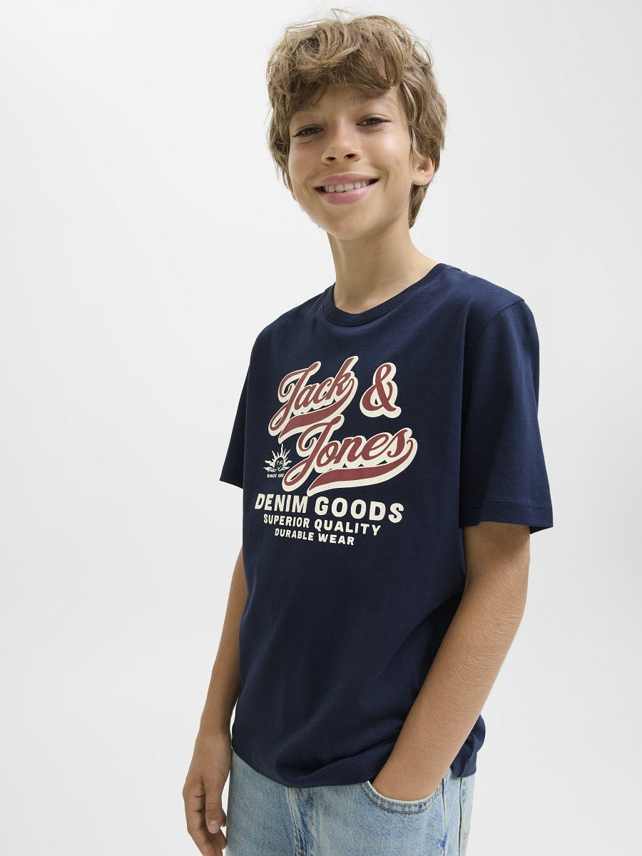 JACK & JONES Junior Jungen T-shirt Kinder Shirt Baumwolle dunkelblau Gr.128-176