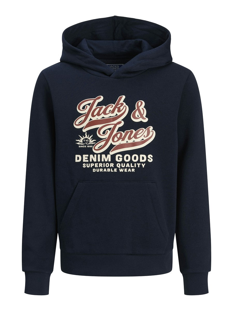 JACK & JONES Junior Kapuzenpullover Hoodie dunkelblau JJElogo Gr. 128 - 176