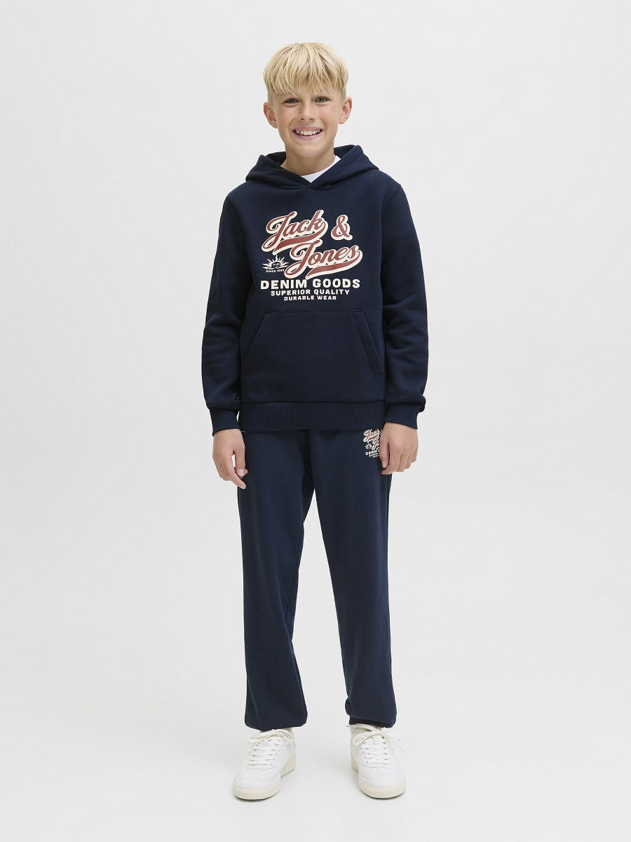 JACK & JONES Junior Kapuzenpullover Hoodie dunkelblau JJElogo Gr. 128 - 176