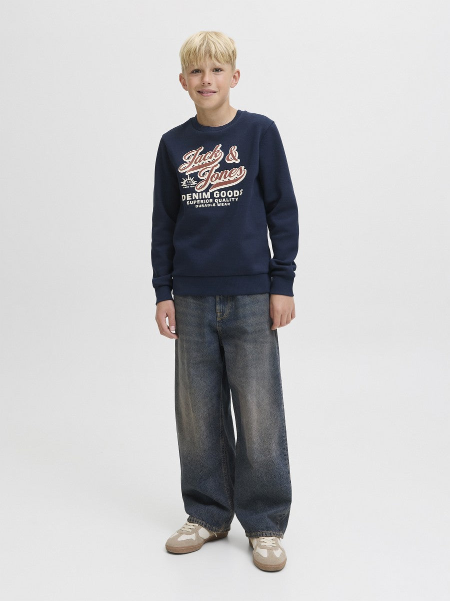 JACK & JONES Junior Jungen Sweatshirt Pullover dunkelblau JJElogo 128 bis 176