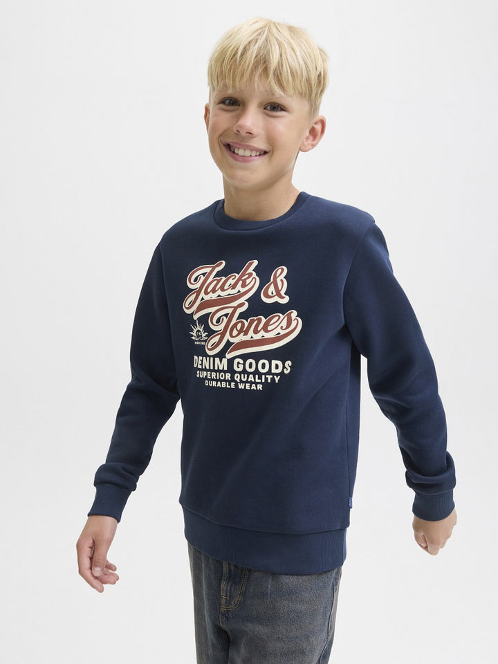 JACK & JONES Junior Jungen Sweatshirt Pullover dunkelblau JJElogo 128 bis 176