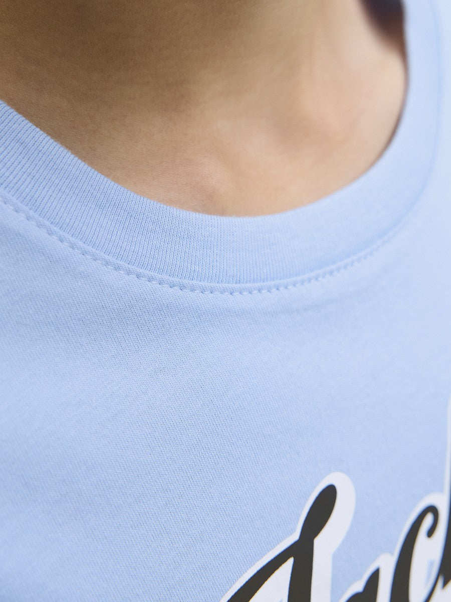 JACK & JONES Junior Jungen T-shirt Kinder Shirt Baumwolle hellblau Gr. 128 - 176