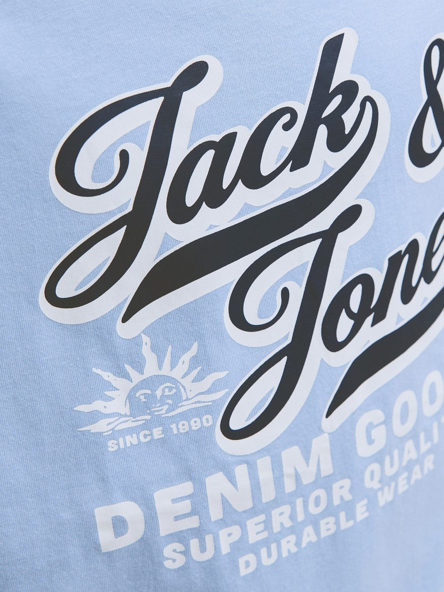 JACK & JONES Junior Jungen T-shirt Kinder Shirt Baumwolle hellblau Gr. 128 - 176