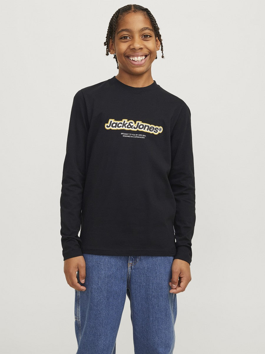 Jack & Jones Kids Langarmshirt Jungen Longsleeve Logo schwarz Größe 128 - 176