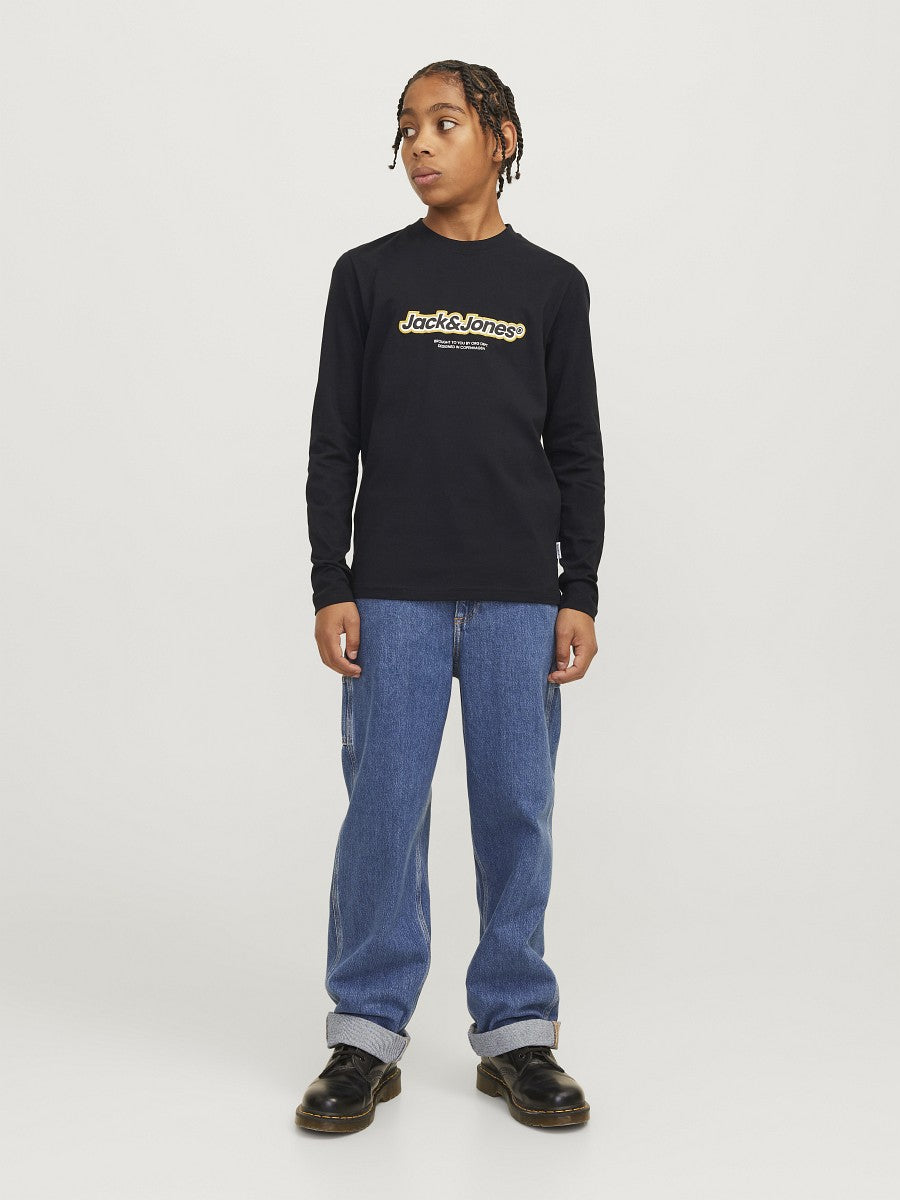 Jack & Jones Kids Langarmshirt Jungen Longsleeve Logo schwarz Größe 128 - 176