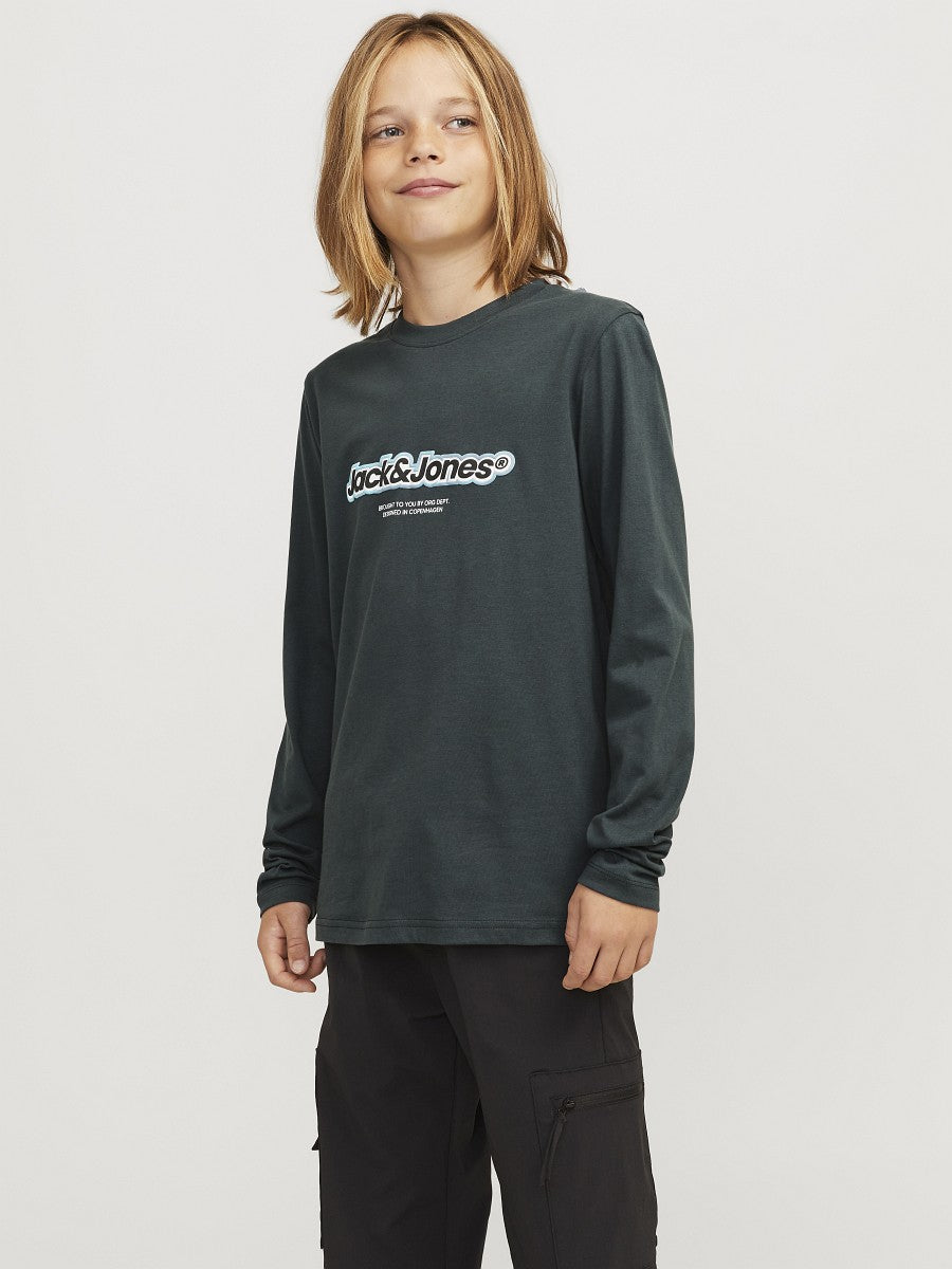 Jack & Jones Kids Langarmshirt Jungen Longsleeve Logo oliv grün Größe 128 - 176