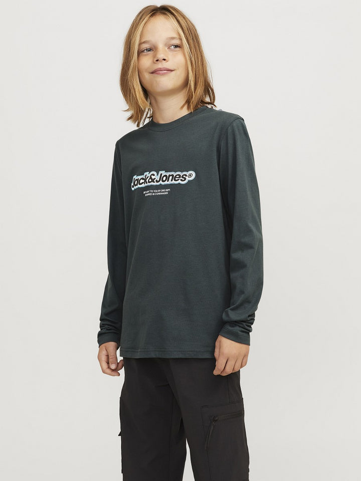 Jack & Jones Kids Langarmshirt Jungen Longsleeve Logo oliv grün Größe 128 - 176