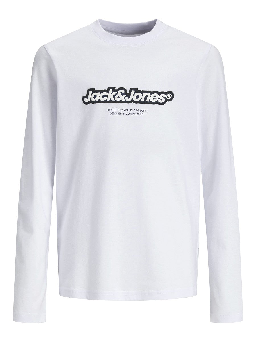 Jack & Jones Kids Langarmshirt Jungen Longsleeve Logo weiß Größe 128 - 176