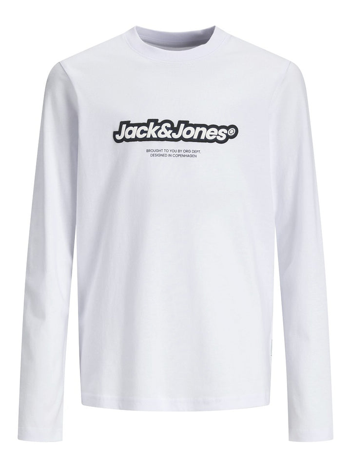 Jack & Jones Kids Langarmshirt Jungen Longsleeve Logo weiß Größe 128 - 176