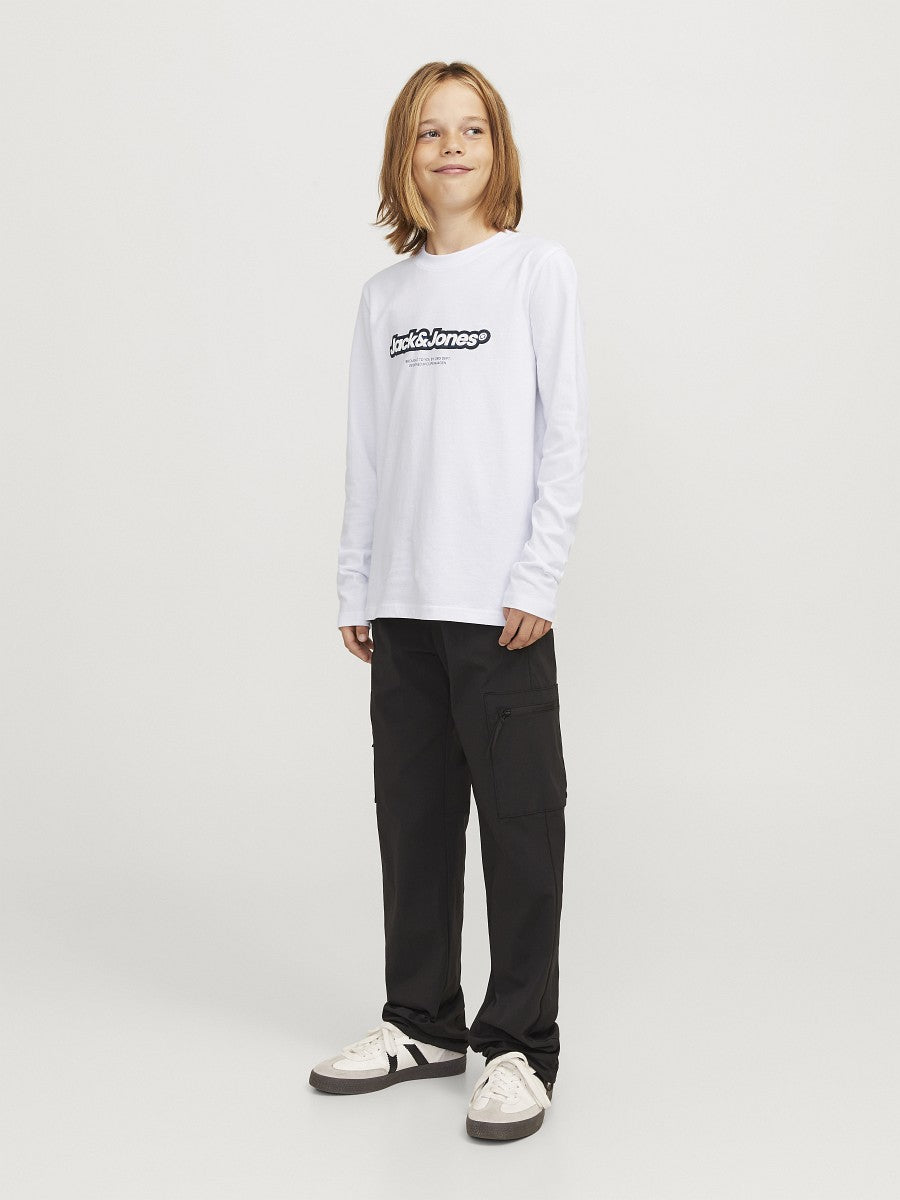 Jack & Jones Kids Langarmshirt Jungen Longsleeve Logo weiß Größe 128 - 176