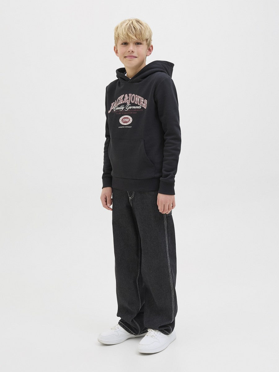 JACK & JONES Junior Kapuzenpullover Hoodie schwarz JJAri Größe 128 bis 176