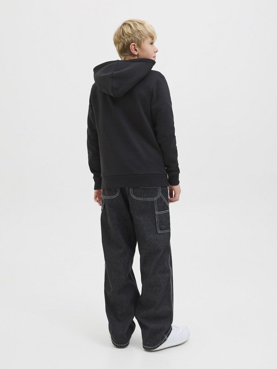 JACK & JONES Junior Kapuzenpullover Hoodie schwarz JJAri Größe 128 bis 176