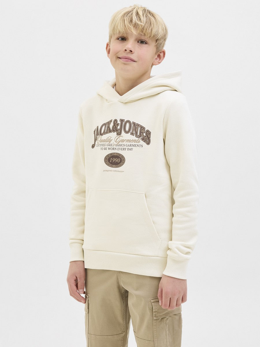 JACK & JONES Junior Kapuzenpullover Hoodie Pullover creme JJAri Größe 128 - 176