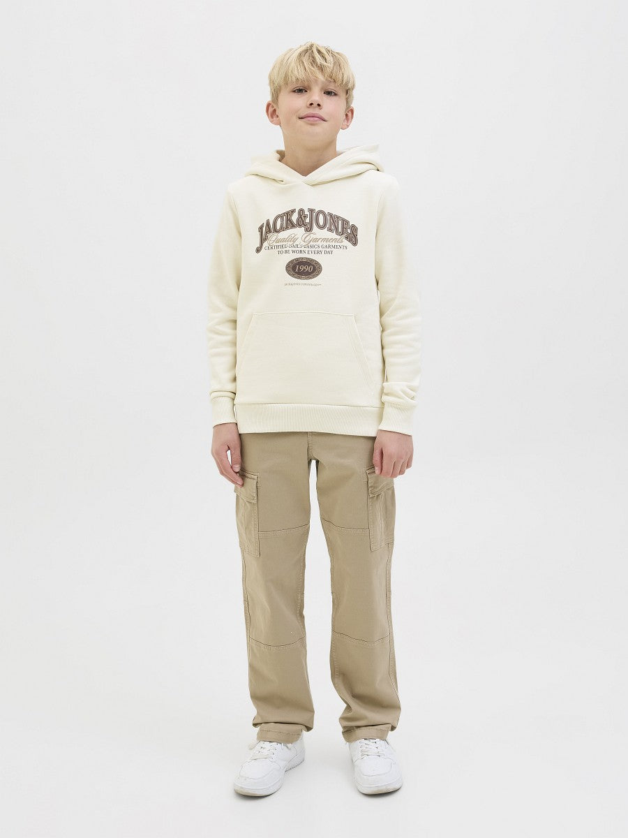 JACK & JONES Junior Kapuzenpullover Hoodie Pullover creme JJAri Größe 128 - 176