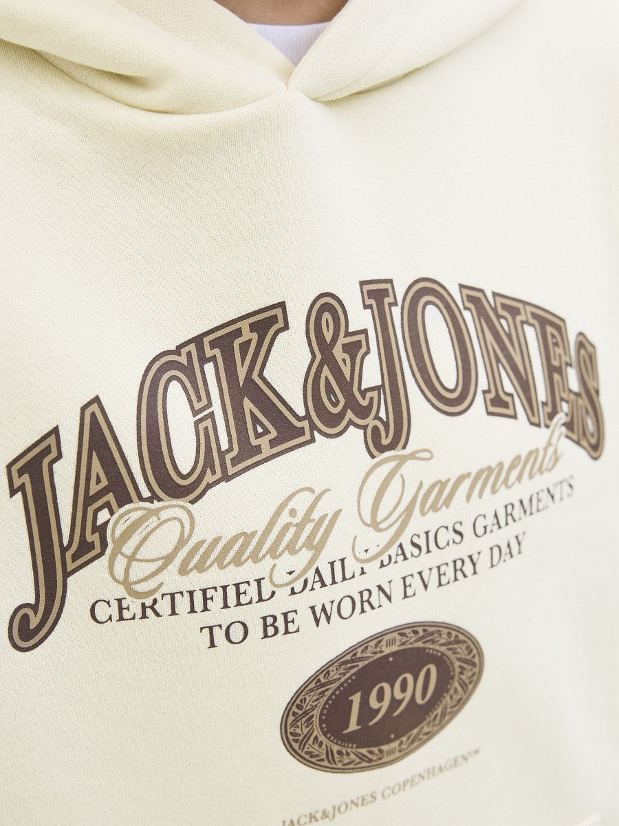 JACK & JONES Junior Kapuzenpullover Hoodie Pullover creme JJAri Größe 128 - 176