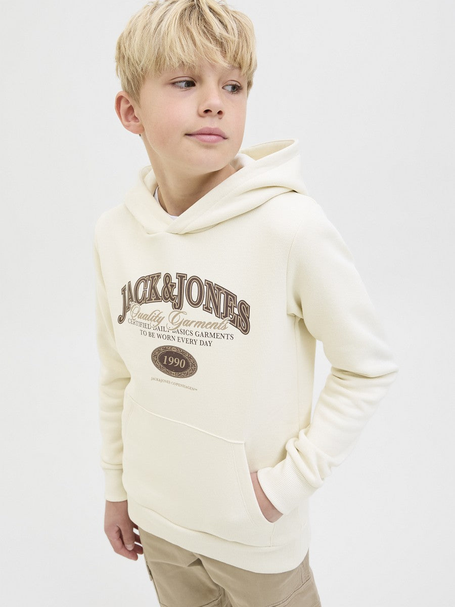 JACK & JONES Junior Kapuzenpullover Hoodie Pullover creme JJAri Größe 128 - 176