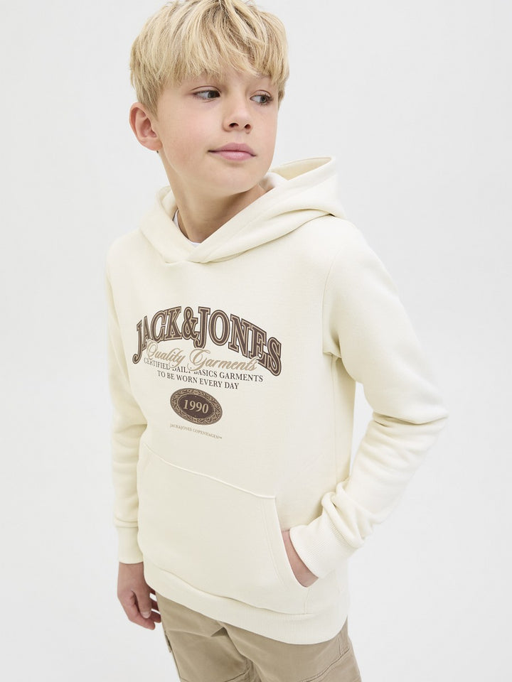 JACK & JONES Junior Kapuzenpullover Hoodie Pullover creme JJAri Größe 128 - 176
