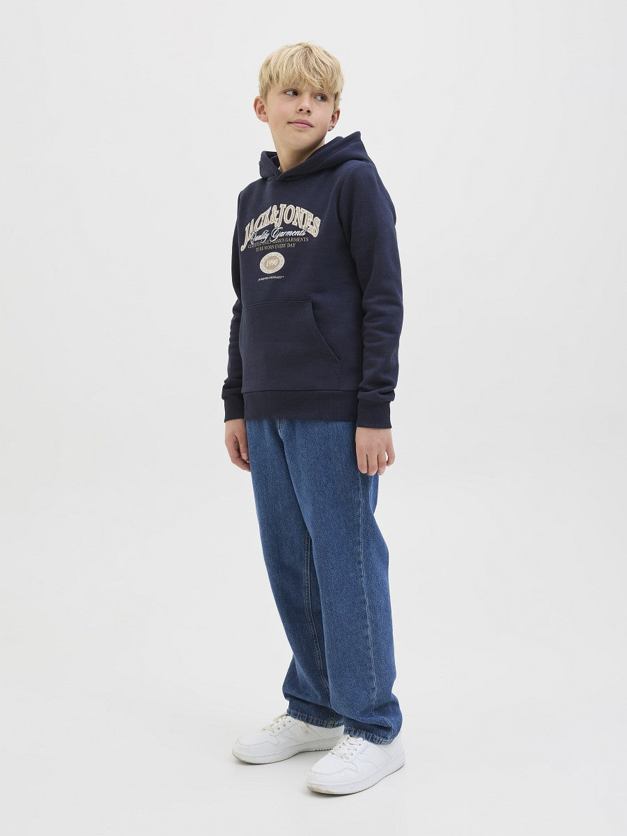 JACK & JONES Junior Kapuzenpullover Hoodie dunkelblau JJAri Größe 128 bis 176