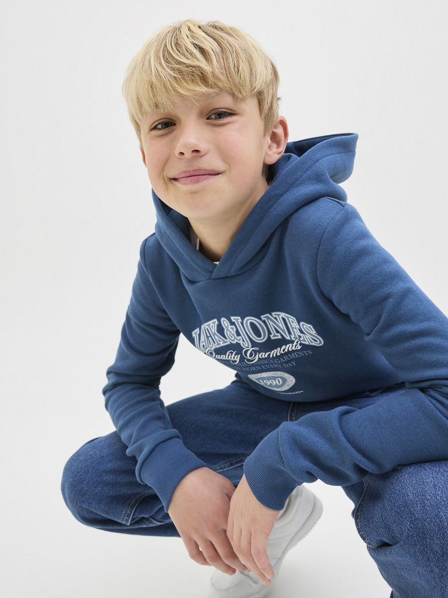 JACK & JONES Junior Kapuzenpullover Hoodie petrol blau JJAri Größe 128 bis 176