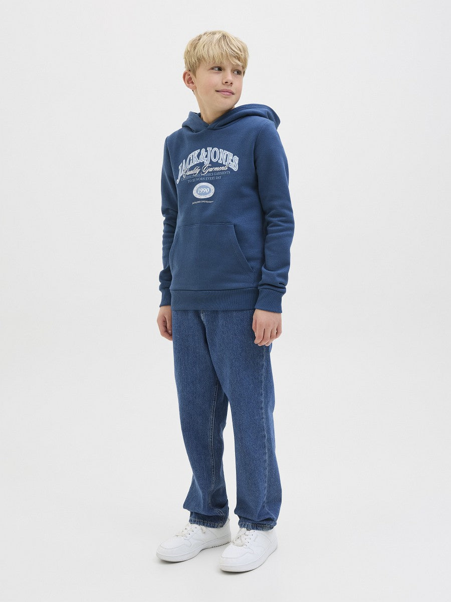 JACK & JONES Junior Kapuzenpullover Hoodie petrol blau JJAri Größe 128 bis 176