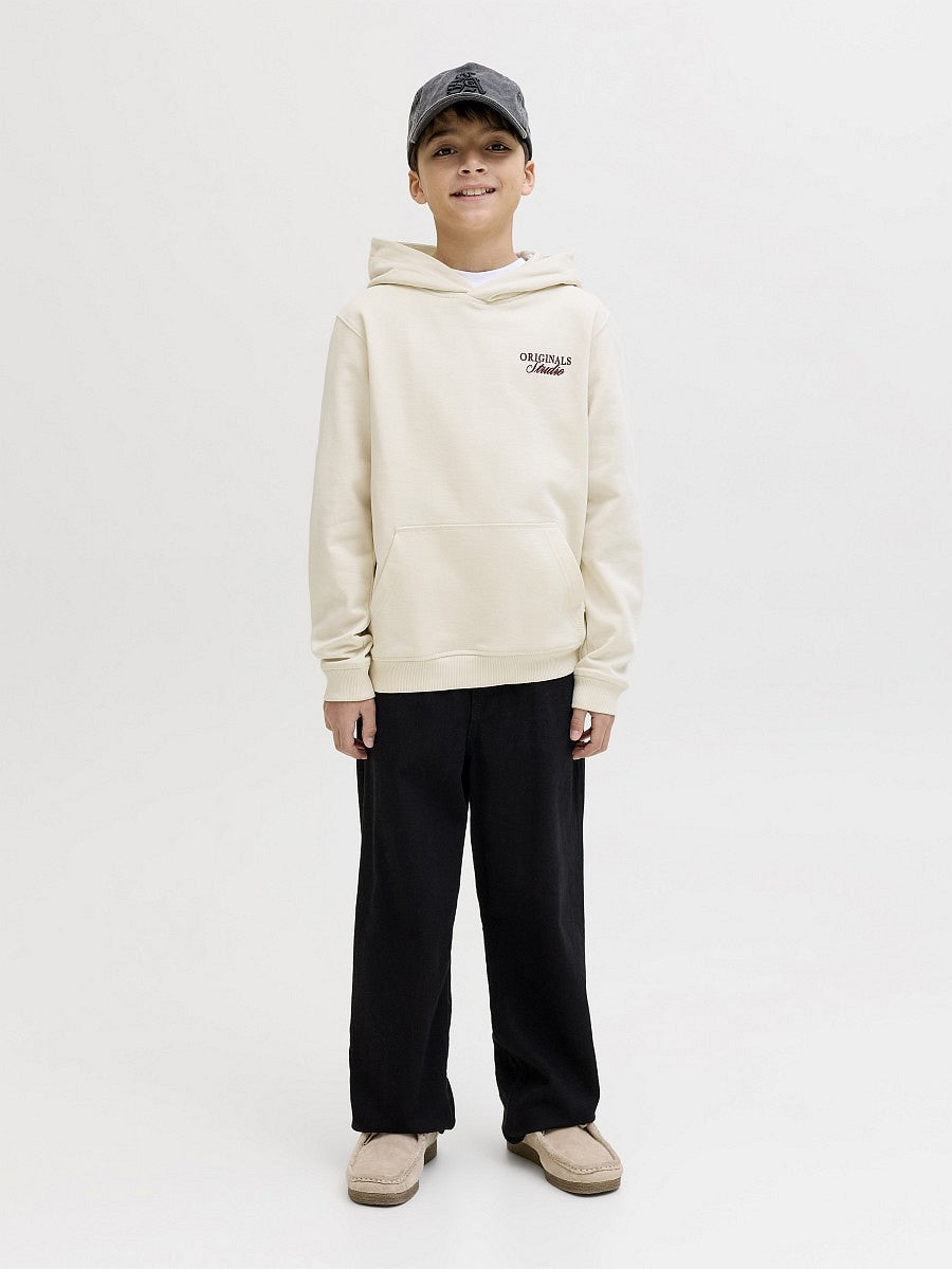 JACK & JONES Junior Kapuzenpullover Hoodie creme beige Back Print 128 bis 176