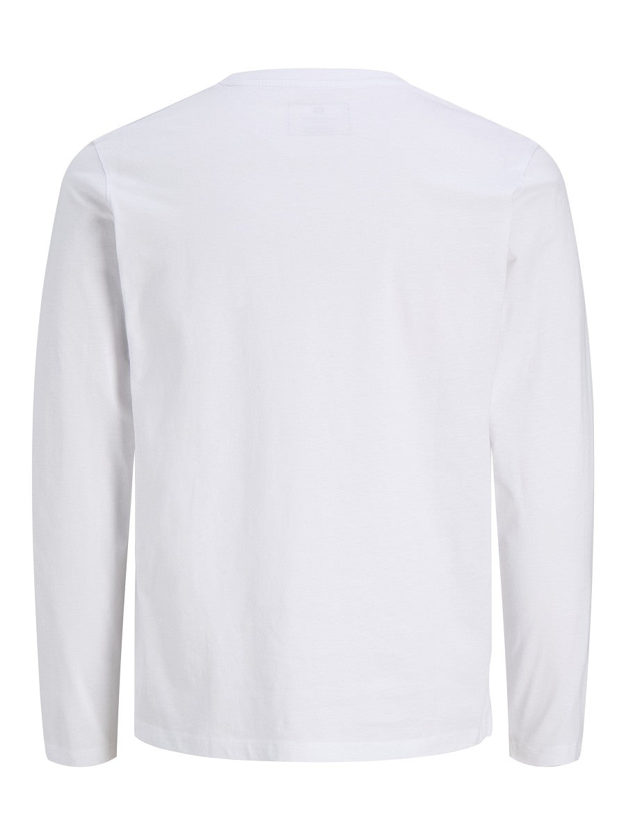 Jack & Jones junior Kinder Langarmshirt Jungen Longsleeve weiß Baumwolle 140 - 176