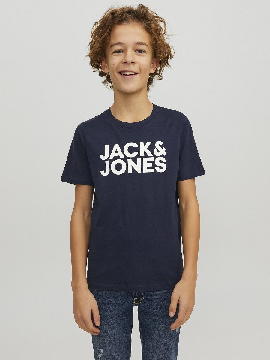 Jack & Jones Junior Jungen T-Shirt 2er Pack Logo Baumwolle Gr. 128–176
