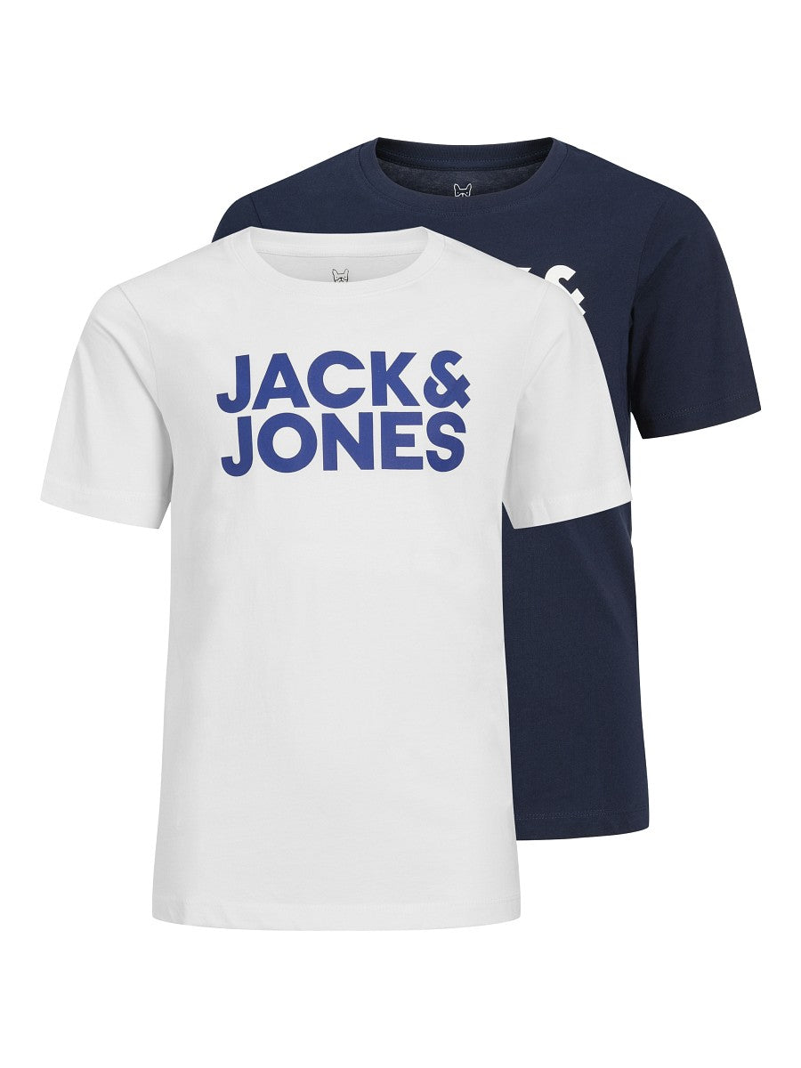 Jack & Jones Junior Jungen T-Shirt 2er Pack Logo Baumwolle Gr. 128–176