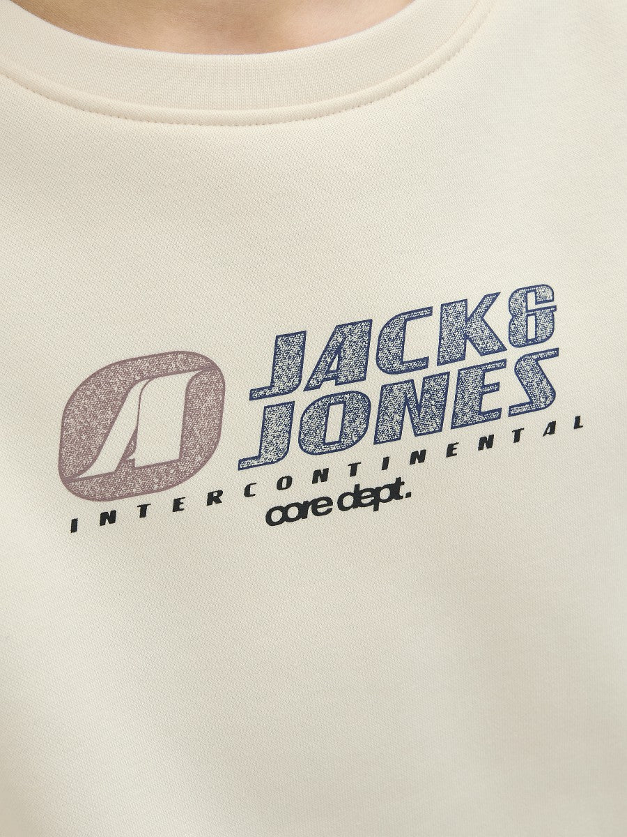 JACK & JONES Junior Basic Jungen Sweatshirt Pullover creme JCotier 140 bis 176