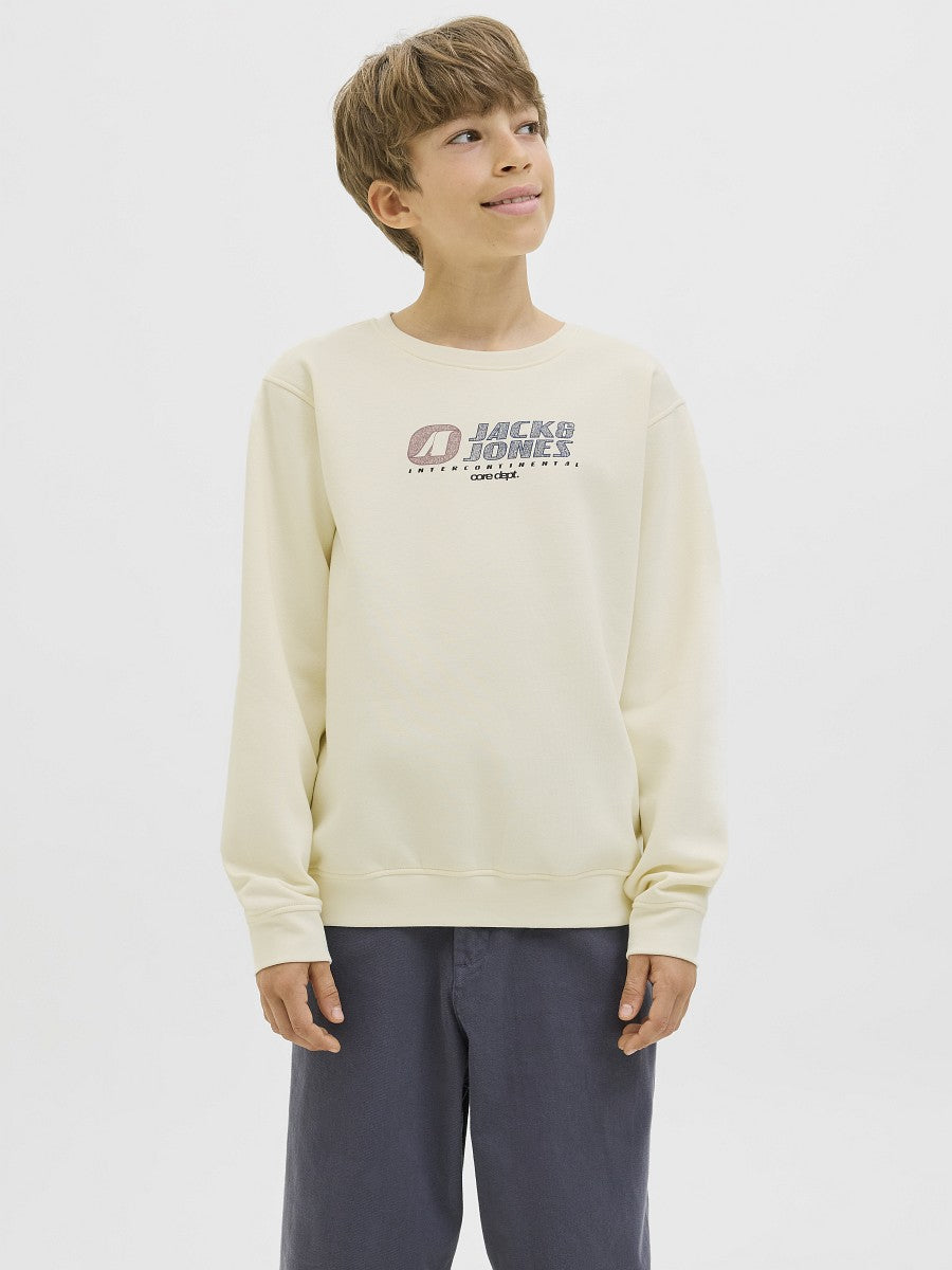 JACK & JONES Junior Basic Jungen Sweatshirt Pullover creme JCotier 140 bis 176