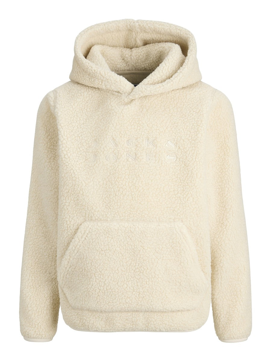JACK & JONES Junior Teddy Hoodie Kapuzenpullover creme Größe 140 bis 176