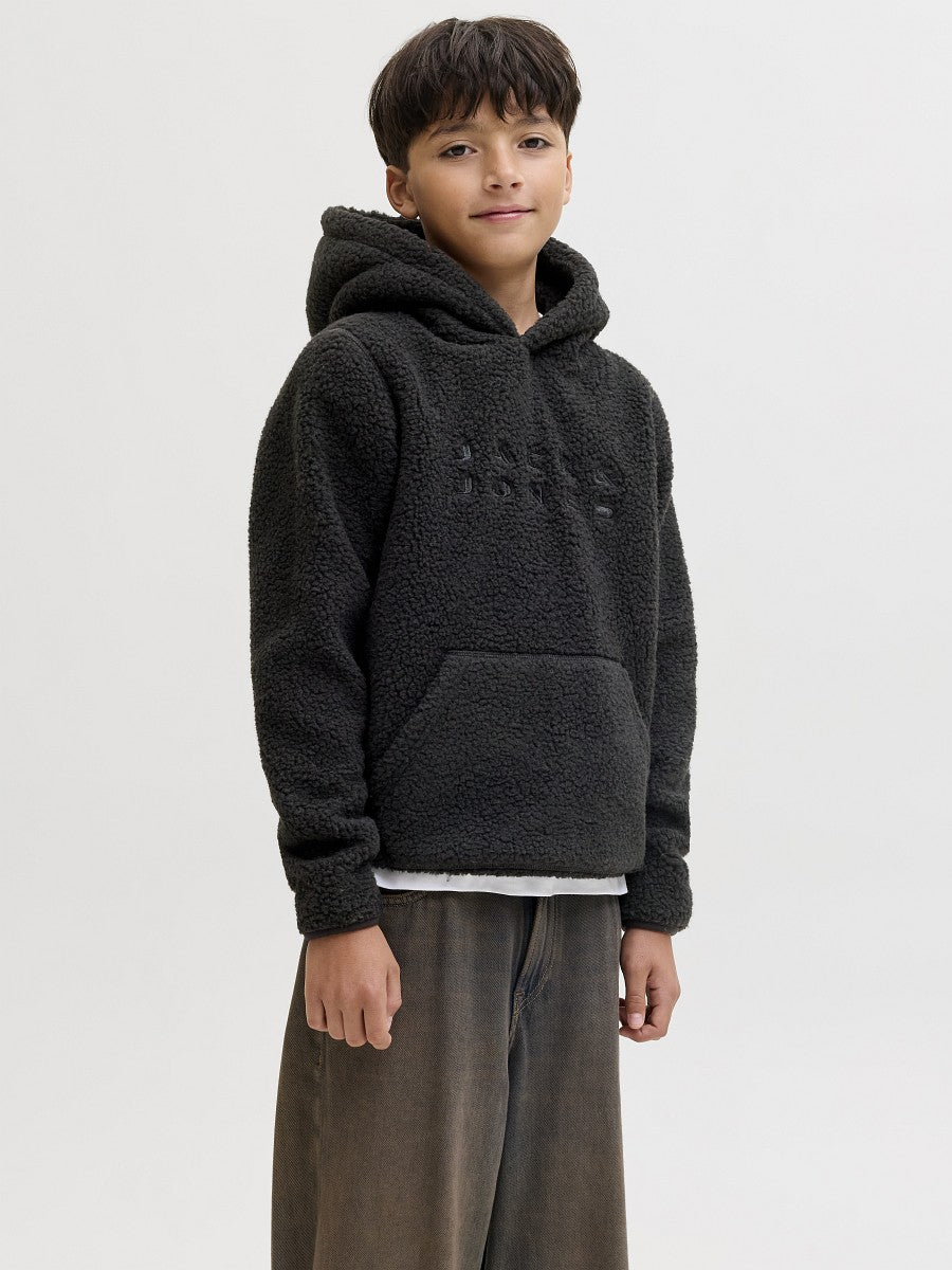 JACK & JONES Junior Teddy Hoodie Kapuzenpullover schwarz Größe 140 bis 176