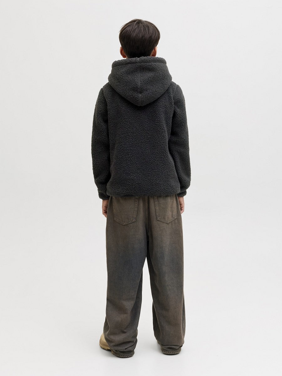 JACK & JONES Junior Teddy Hoodie Kapuzenpullover schwarz Größe 140 bis 176