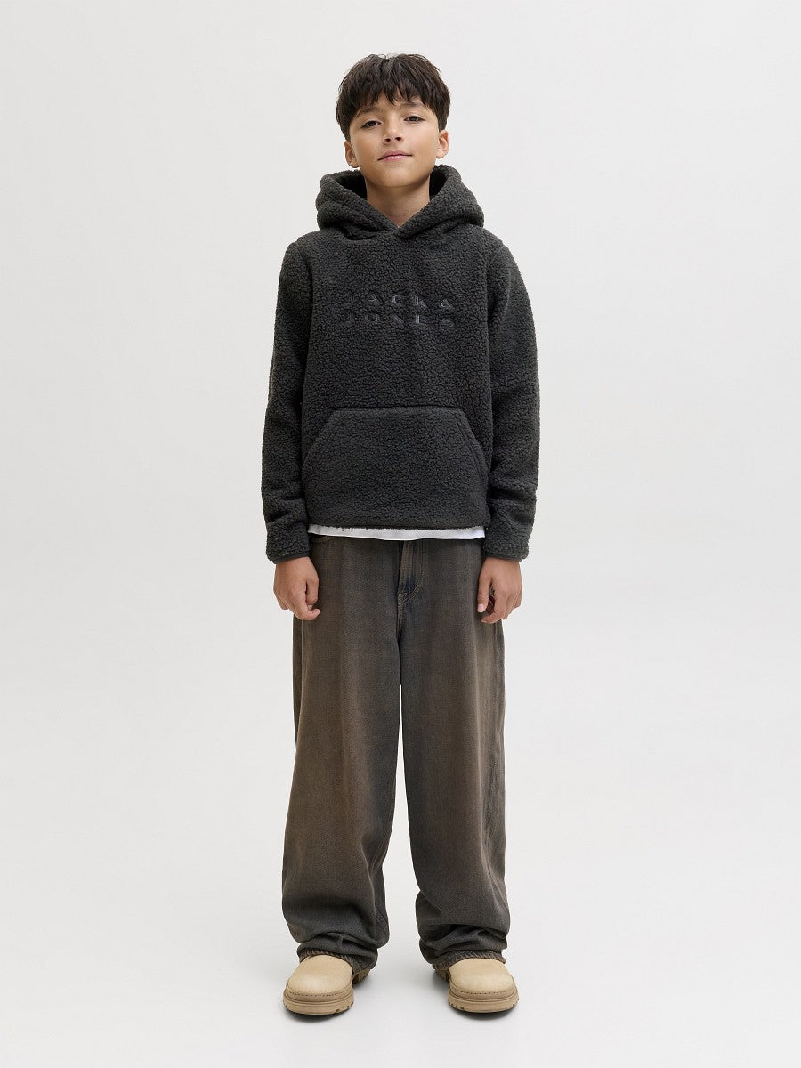 JACK & JONES Junior Teddy Hoodie Kapuzenpullover schwarz Größe 140 bis 176