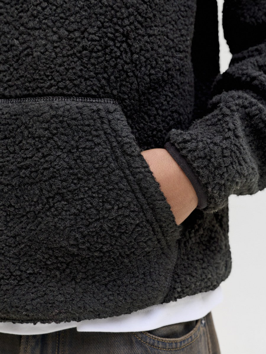 JACK & JONES Junior Teddy Hoodie Kapuzenpullover schwarz Größe 140 bis 176