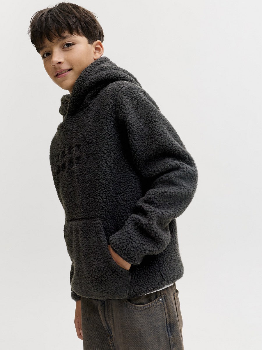 JACK & JONES Junior Teddy Hoodie Kapuzenpullover schwarz Größe 140 bis 176