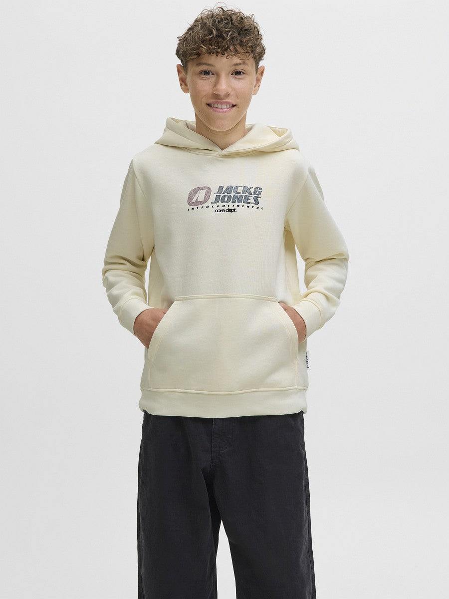 JACK & JONES Junior Kapuzenpullover Hoodie creme beige JCotier Größe 140 bis 176
