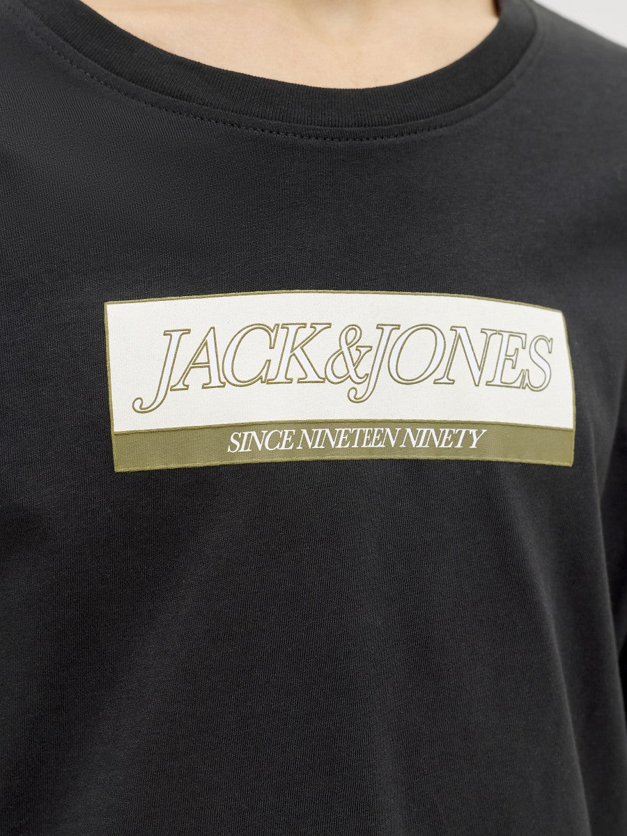 Jack & Jones Kids Kinder Langarmshirt Jungen Logo Longsleeve schwarz Baumwolle 140 - 176