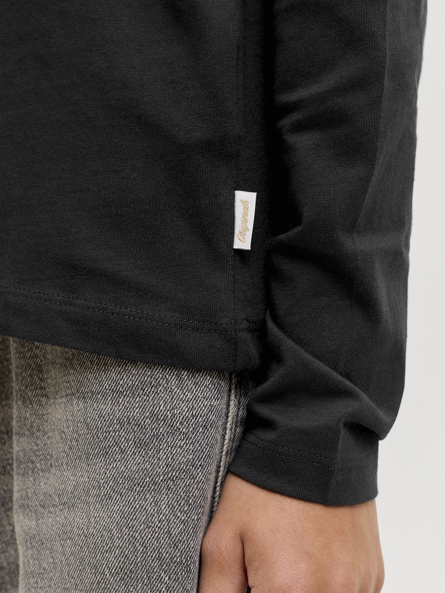 Jack & Jones Kids Kinder Langarmshirt Jungen Logo Longsleeve schwarz Baumwolle 140 - 176