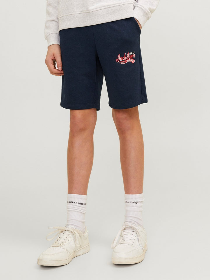 JACK & JONES Sweat Shorts Jogginghose dunkelblau Logo Druck Größe 140 bis 176
