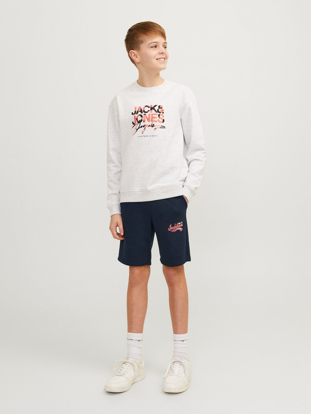 JACK & JONES Sweat Shorts Jogginghose dunkelblau Logo Druck Größe 140 bis 176
