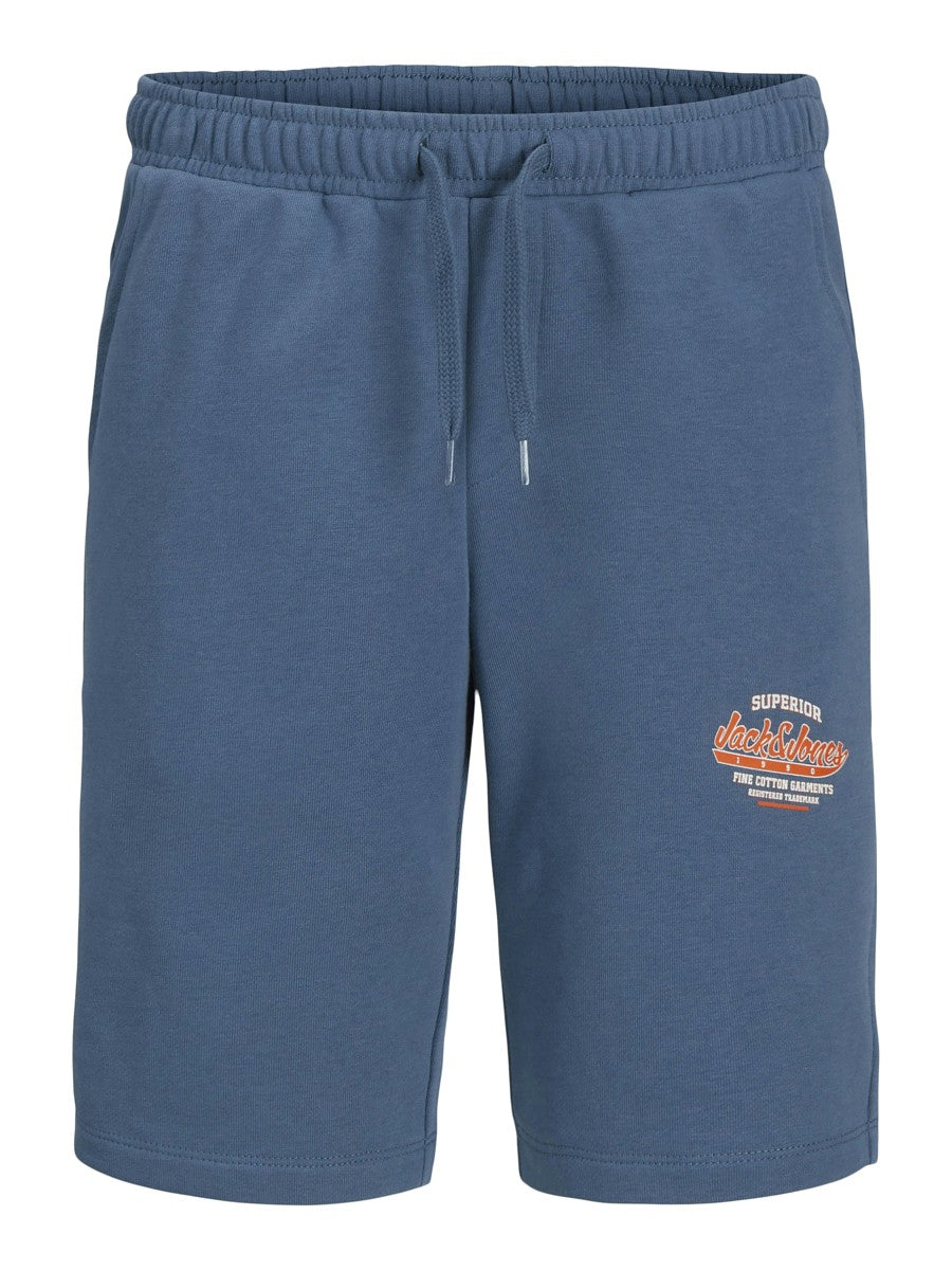 JACK & JONES Jungen Sweat Shorts Jogginghose blau Logo Druck Größe 140 bis 176