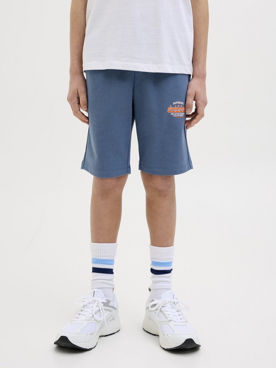 JACK & JONES Jungen Sweat Shorts Jogginghose blau Logo Druck Größe 140 bis 176