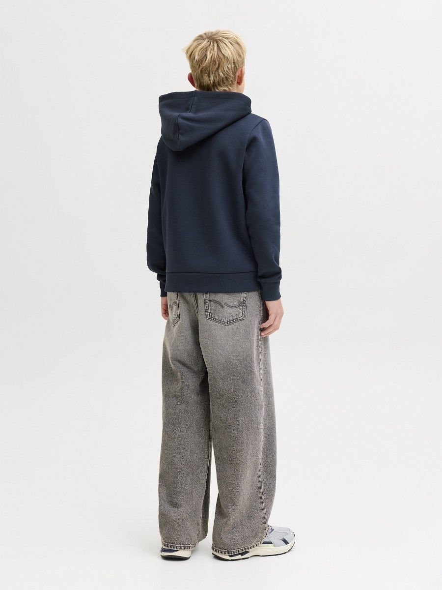 JACK & JONES Junior Kapuzenpullover Hoodie dunkelblau JJElogo Gr. 128 - 176