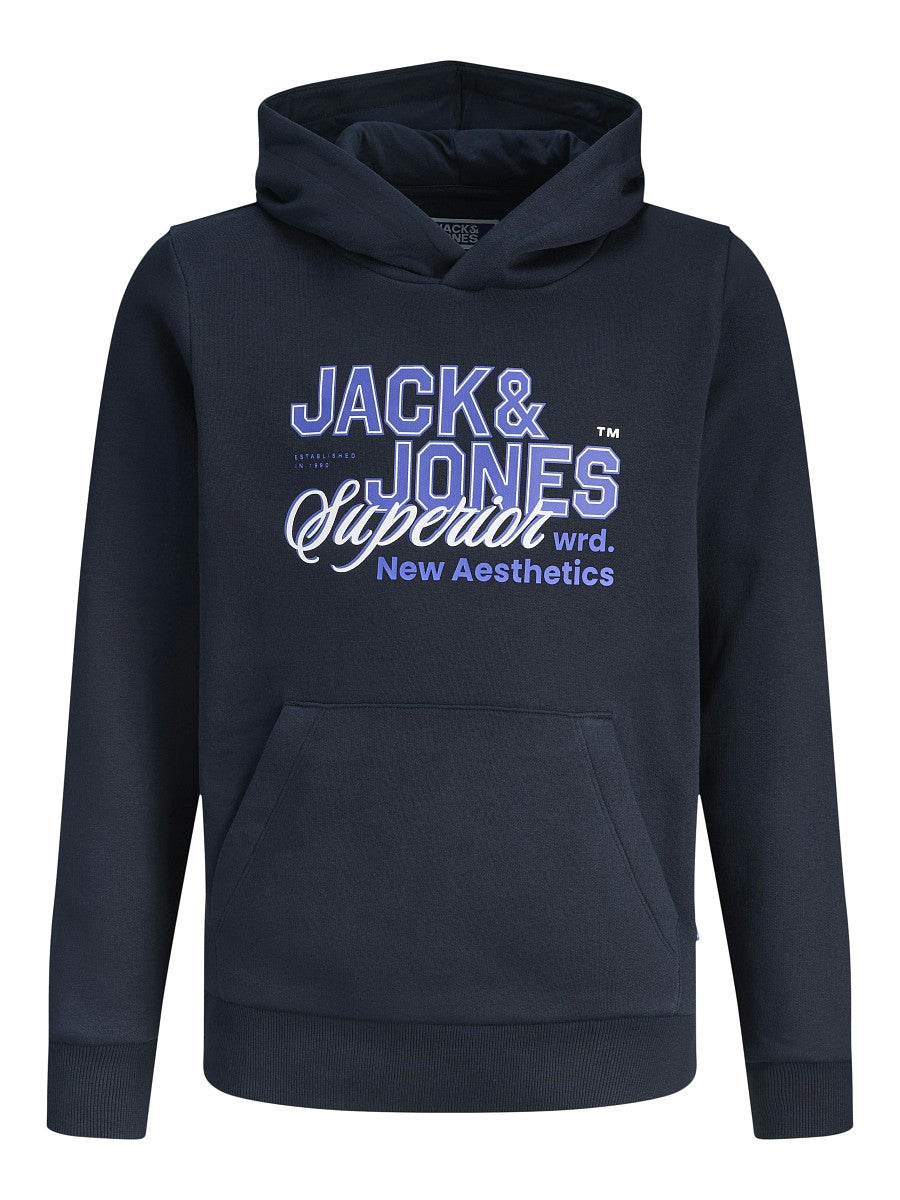 JACK & JONES Junior Kapuzenpullover Hoodie dunkelblau JJElogo Gr. 128 - 176